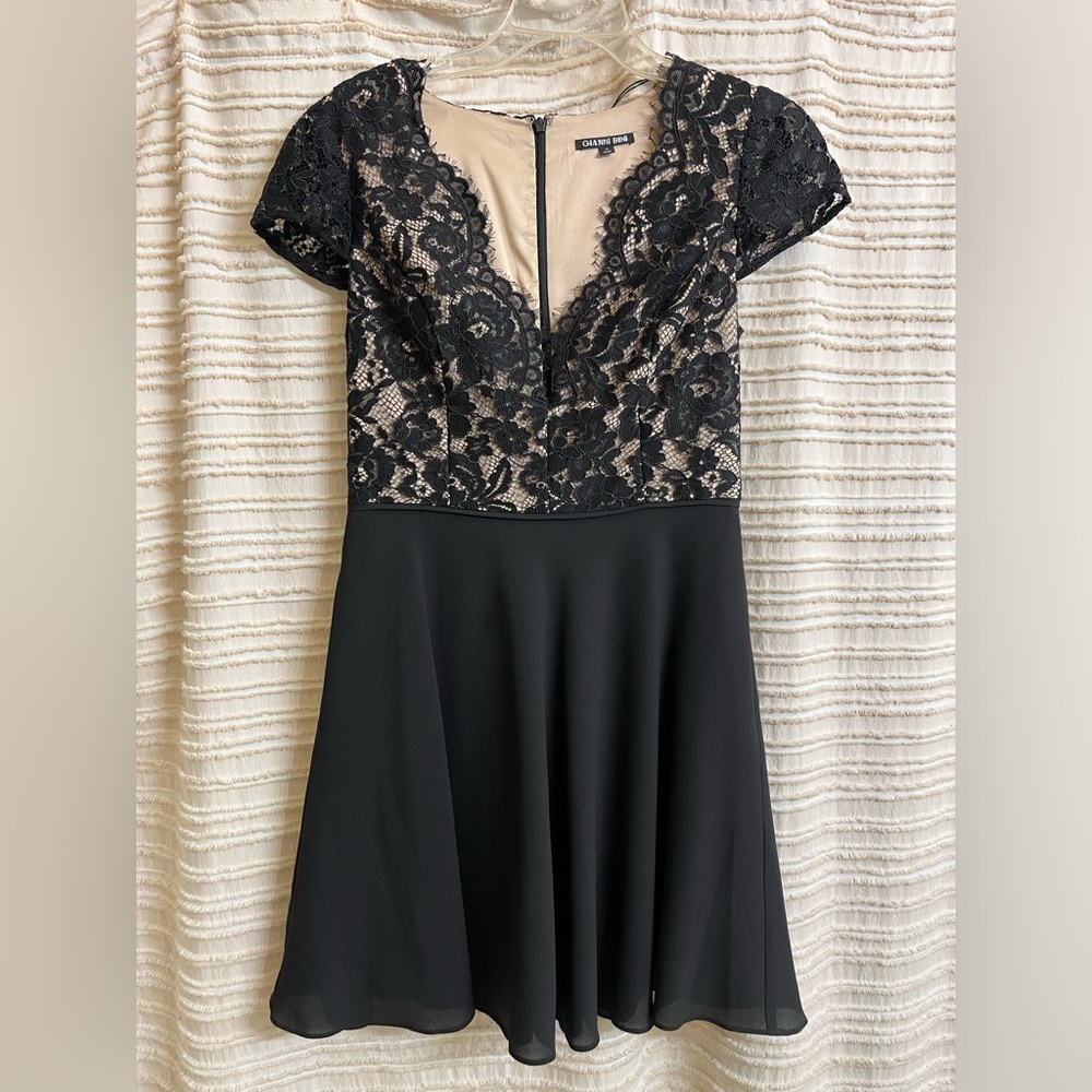 Gianni Bini Black Lace Formal Midi Dress